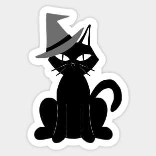 CAT AND AWITCH HAT Sticker